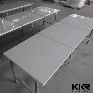 China wholesale glacier white corian acrylic solid surface restaurant dining table tops