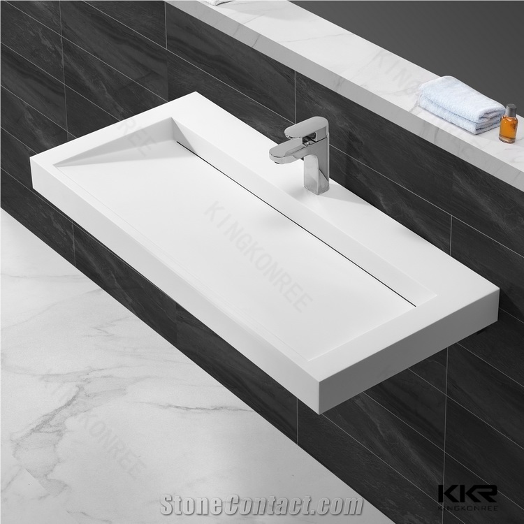 China Wholesale Wall Hung Design Corian Solid Surface Bathroom Wash Basins Used For Hotel Stonecontact Com