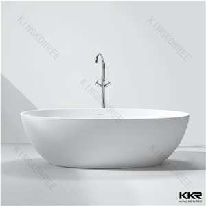 Corian Wholesale Round Design Solid Surface Pedestal Bathtub Customized for Hotel Project