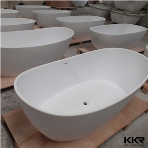 Factory Manufacturer Oval Shaped Artificial Stone Solid Surface Freestanding Bathtub