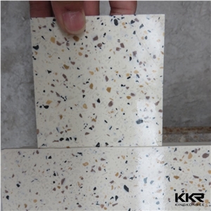 Kingkonree Marble Chips Color 12mm Hot Sale Artificial Stone Acrylic Solid Surface Sheet Whoelsale
