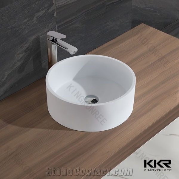 Kkr Best Quality Solid Surface Corian Sink Wall Hung Counter Top