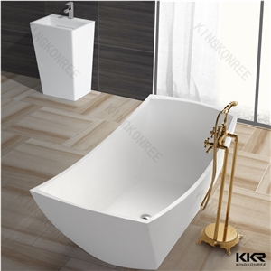 Kkr Hot Sales 2016 Modern Two Person Bathtub Surround Solid Surface Cast Stone Bathtubs