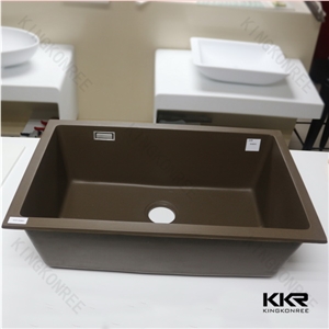 Kkr Platinum Offset Double Bowl Quartz Composite Kitchen Sink (Black)