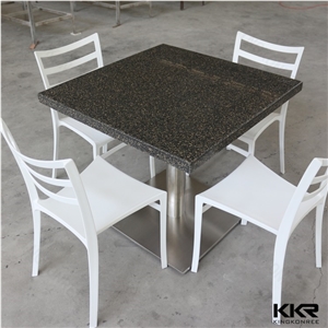 Marble Color Beauty Resin Stone Acrylic Solid Surface Restaurant Dining Table with Chair Wholesale