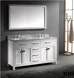 Newly Simple Design ​Spain Bathroom Cabinet/Bathroom Cabinet Furniture/Corian Solid Surface Curved Bathroom Cabinet Basin