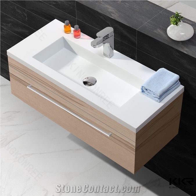 Cabinet Wash Basin For Bathroom, Molded Double Sink Commercial Bathroom Vanity Tops