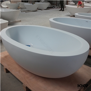 White Solid Surface Freestanding Bathtub