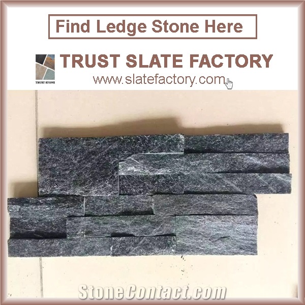 Black Quartzite Stone Veneer, Black Quartzite Stone Cladding, Black Veneer Stone, Black Quartzite Stone Veneer Panels