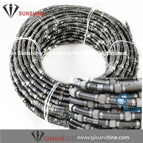 11.0mm Dry Cut Spring Diamond Wire Saw for Marble Quarrying, Marble Blocks Squaring