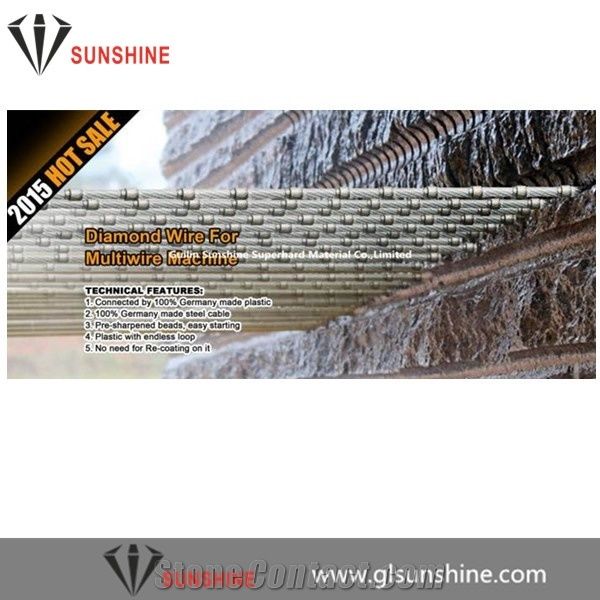Diamond Multi Wires 7.3mm 8.3mm for granite Slab Cutting Fixed on Multiwire Saw Machine