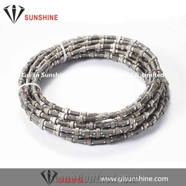 Spring Type Diamond Wire 10.5mm 11.0mm for Limestone Quarry with Fast Cutting Speed.