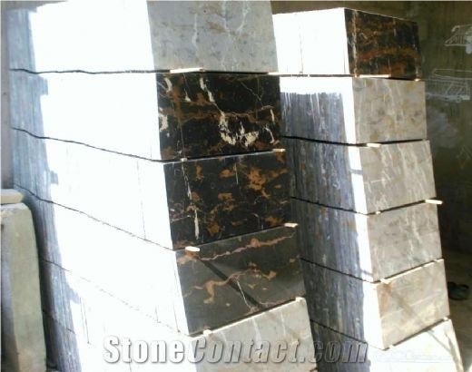 Black and Gold - Michaeleangelo Marble Slabs & Tiles, Pakistani Portoro Marble Slabs & Tiles