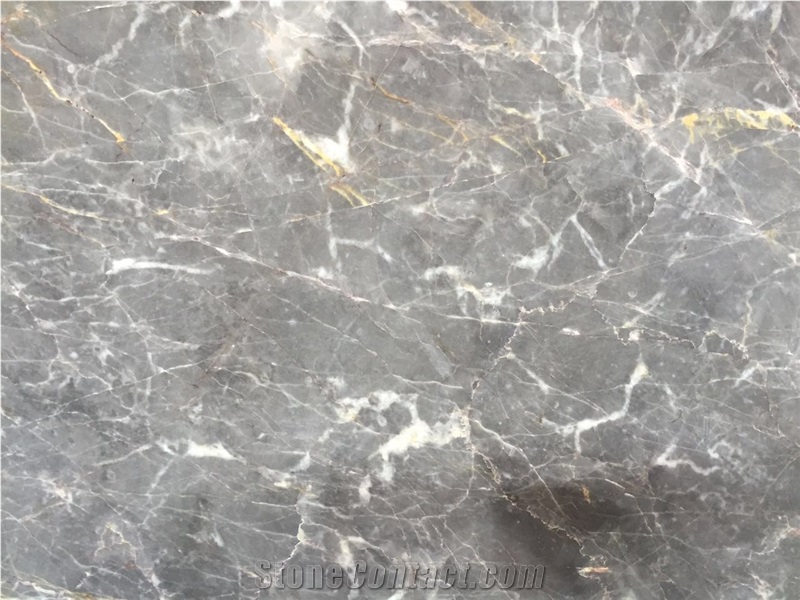 Polished Chinese Grey and Golden Kazin Marble Slabs & Tiles, China Kazin Grey Marble