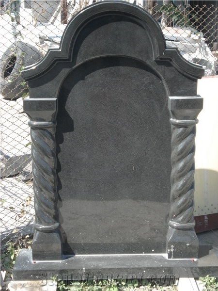 Granite Tomestone Headstone, Shanxi Black Granite Cross Monument, Tombstone
