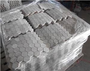 White Stone Building Material Mosaic Tile, Timber White Marble Hexagon Mosaic