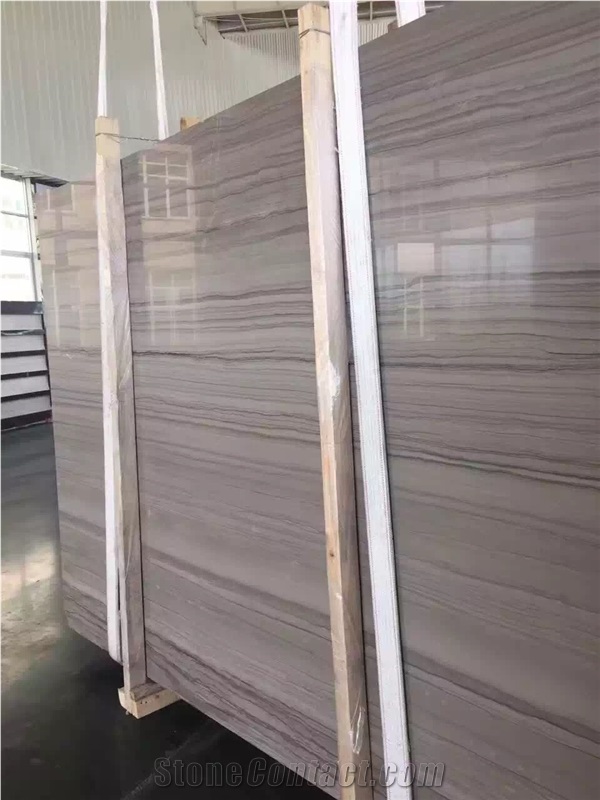 China Athens Grey Wooden Vein Marble, Polished Tiles & Slabs
