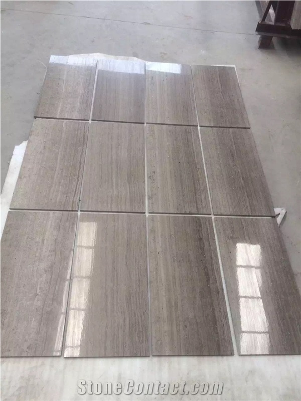 China Coffee Brown Wooden Vein-Cut Marble, Polished Tiles & Slabs