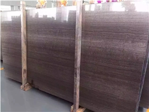 China Coffee Brown Wooden Vein-Cut Marble, Polished Tiles & Slabs