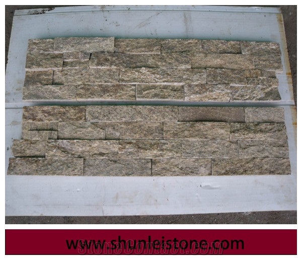 Cheap Culture Stone Veneer Slate Stone, Yellow Slate Veneers, Yellow Wall Cladding, Stone, Yellow Brick Stacked Stone