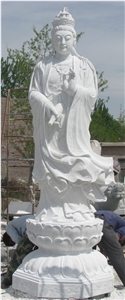 China Sichuan White Marble Buddha Sculpture