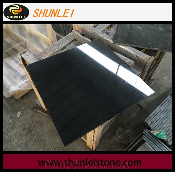 Polished Black Granite for America Market, 12x12 Black Granite Stone, Polished Shanxi Black Granite, Chinese Absolute Black Granite Tile, Black Granite Flooring Tile