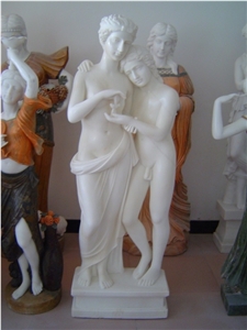 White Marble Life Size Western Style Sculpture