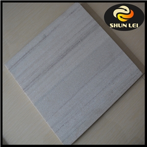White Marble Tile, Sandblast Surface White Wood Grain, Sandblast Surface Marble Tile, Marble Floor Covering Tiles with Sandblast Surface