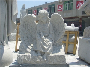 Art Grey Granite Angel Statues Sculptures,Stone Angel Granite Carving,Statues Engaving,Angel Ideas