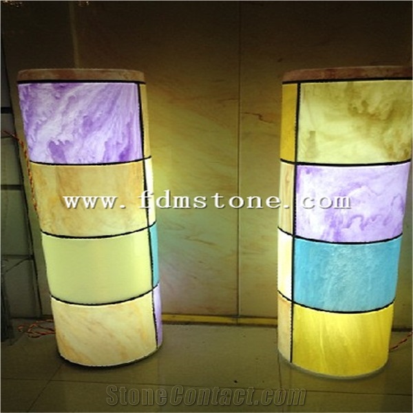 Artificial Onyx Column Lamp