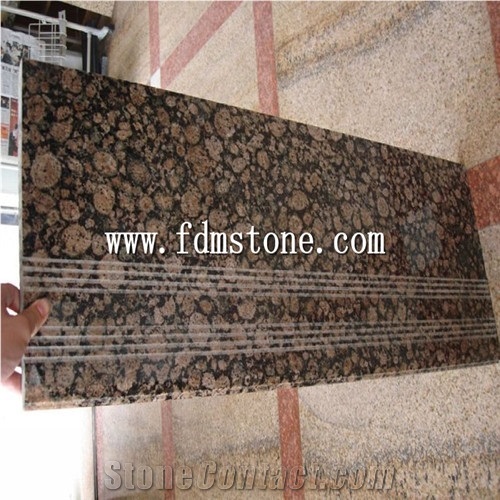 Baltic Brown Granite Stone Polished Bullnosed Step,Stair Treads,Risers,Staircase,Tiles