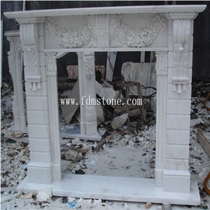 Cararra White Marble Fireplace Mantels Fireplaces Surround