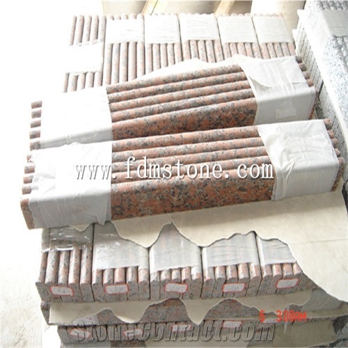 Cheap Shandong G361 Wulian Granite Polished Flamed Brushed Bullnosed Step,Stair Treads,Risers,Staircase 