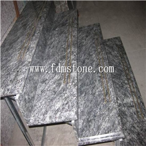 China Blue Granite Stone Polished Bullnosed Step,Stair Treads,Risers,Staircase Interior