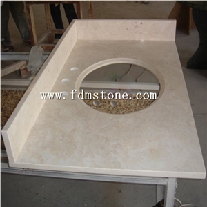China Crema Marfil Beige Yellow Marble Polished Kitchen Countertop,Bar Top,Island Top,Bullnosed Desk Tops,Curved Bench Tops,Work Top