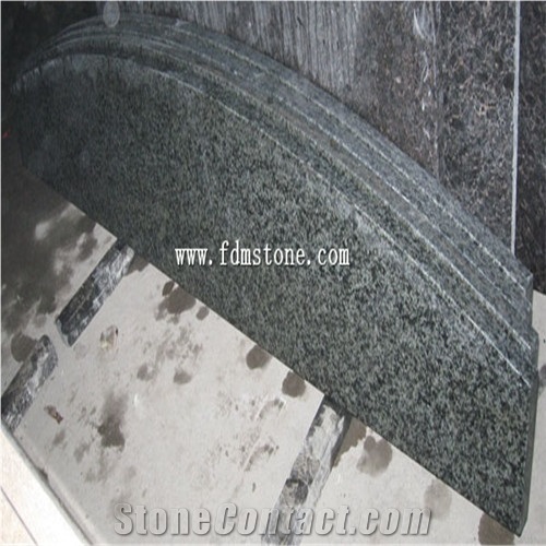 China Dark Big Flower Green Granite Polished Kitchen Countertop,Bar Top,Island Top,Bullnosed Desk Tops,Curved Bench Tops,Work Top