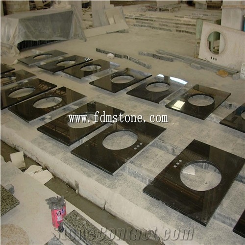 China Granite Absolute Black Hebei Black Polished Kitchen Countertop,Bar Top,Island Top,Bullnosed Desk Tops, Bench Tops,Work Top