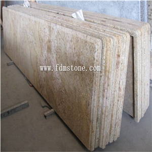 China Imperial Gold King Golden Granite Polished Bathroom Kitchen Countertop,Bar Top,Island Top,Bullnosed Desk Tops,Curved Bench Tops,Work Top