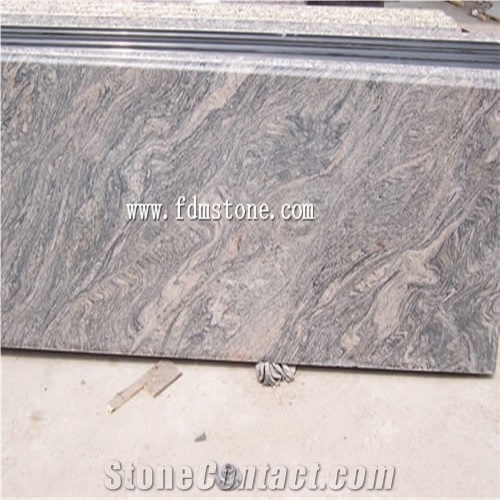 China Juparana Sea Wave Granite Polished Kitchen Countertop,Bar Top,Island Top,Bullnosed Desk Tops,Curved Bench Tops,Work Top
