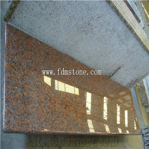 China Red Granite G562 Polished Kitchen Countertop,Bar Top,Island Top,Bullnosed Desk Tops, Bench Tops,Work Top