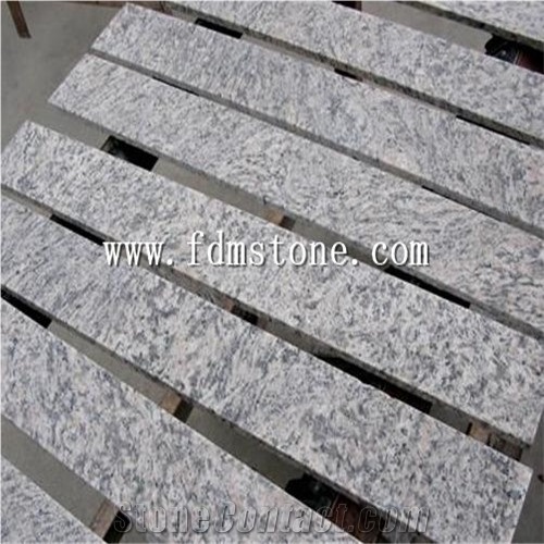 China Verde Ubatuba Green Granite Stone Polished Flamed Brushed Bullnosed Step,Stair Treads,Risers,Staircase