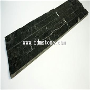 Chinese Black Marquino Marble Ledge Stone for Wall Cladding, Veneer, Panel