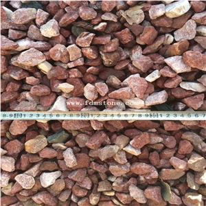Crushed Red Stone, Chicked Blood Ravel Chip Stone, Red Rock Size 3-120mm for Garden Landscaping,Road Decorative Buliding Construction