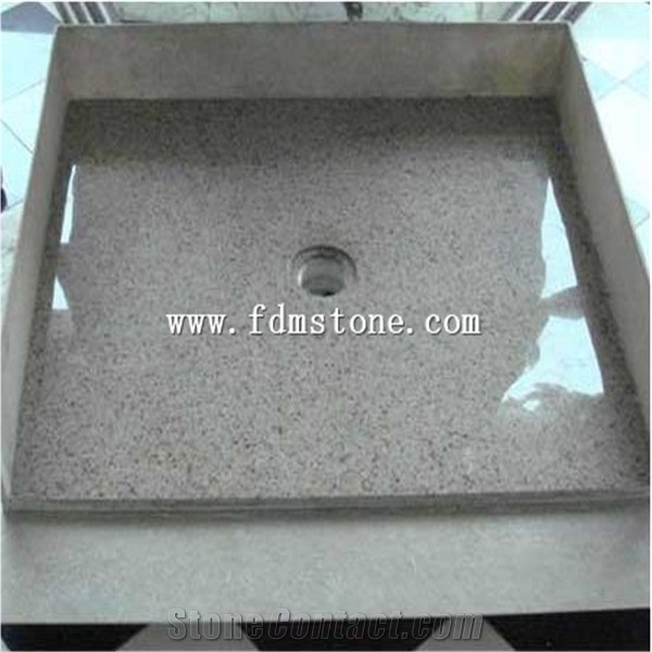 Flamed China G682 Yellow Rusty Granite Bathroom Tub Surround Stone Shower Pannel,Solid Surface Shower Bases,Square Shower Trays