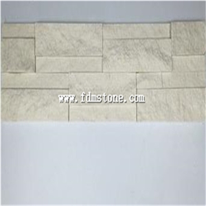 Glue White Marble Split Ledge Stone, Veneer, Panel