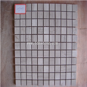Grey Wooden Marble Mosaic Tiles, China Serpegiante Grey Marble Mosaic, Wall&Floor Mosaic, Interior Decoration, Customized Mosaic Tile