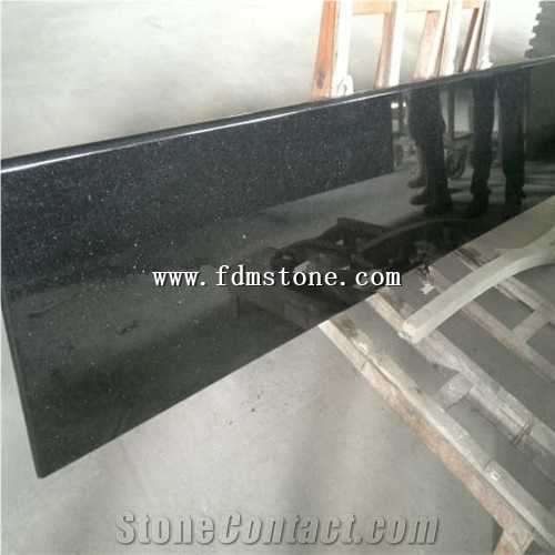 India Black Galaxy Countertop, Polished Granite Floor Covering Tiles, Walling Tiles,Slab