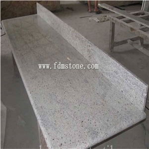 India Kashmir White Granite Polished Bathroom Kitchen Countertop Bar Top,Island Top,Bullnosed Desk Tops,Curved Bench Tops,Work Top