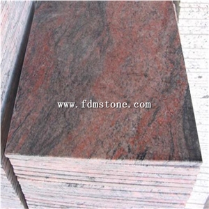 India Muticolour Red Granite Polished Granite Floor Covering Tiles, Walling Tiles,Slab and Countertop