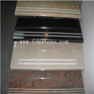 India White Galaxy Granite Stone Polished Flamed Brushed Bullnosed Step,Stair Treads,Risers,Staircase
